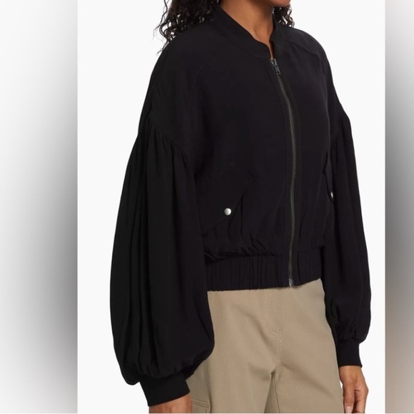 Free People jacket NEW On Pointe Bomber Black small - Picture 5 of 6